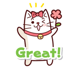 white cute cat English ver. sticker #10841702
