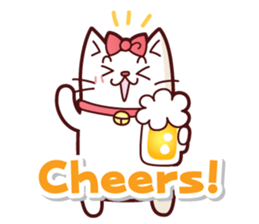 white cute cat English ver. sticker #10841703
