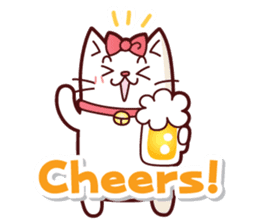 white cute cat English ver. sticker #10841703
