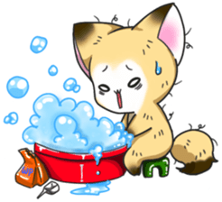 Cute Foxes  Almond and Kiwi Thai ver. sticker #10844689