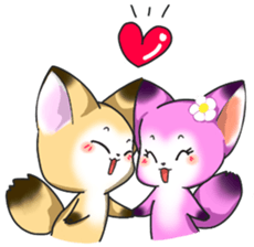Cute Foxes  Almond and Kiwi Thai ver. sticker #10844694