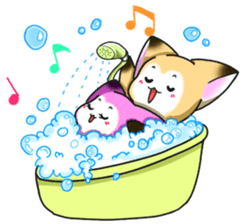 Cute Foxes  Almond and Kiwi Thai ver. sticker #10844698