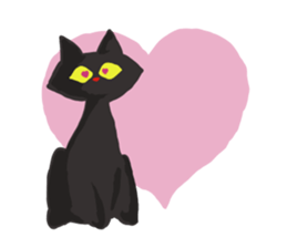 Murmur of black cat sticker #10847299