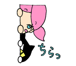 A surly cat and a girl sticker #10848304