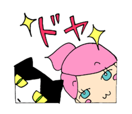 A surly cat and a girl sticker #10848339