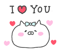Love heart cat. sticker #10848626