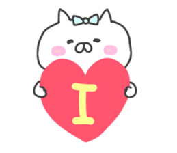 Love heart cat. sticker #10848661