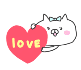Love heart cat. sticker #10848662