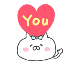 Love heart cat. sticker #10848663