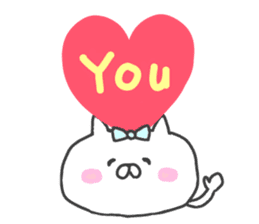 Love heart cat. sticker #10848663