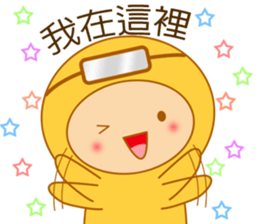 Yellow dress diving people-Pabe 1 sticker #10854370