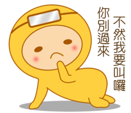 Yellow dress diving people-Pabe 1 sticker #10854380