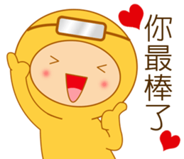 Yellow dress diving people-Pabe 1 sticker #10854381