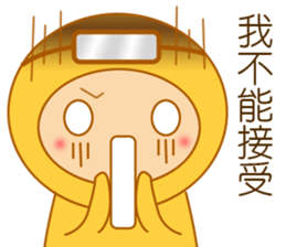 Yellow dress diving people-Pabe 1 sticker #10854382