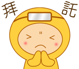 Yellow dress diving people-Pabe 1 sticker #10854385