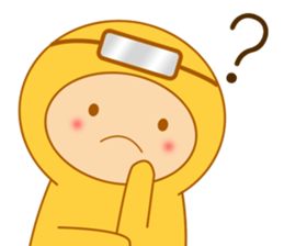 Yellow dress diving people-Pabe 1 sticker #10854387