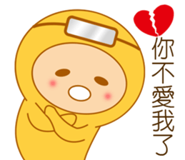 Yellow dress diving people-Pabe 1 sticker #10854389