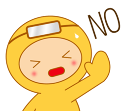 Yellow dress diving people-Pabe 1 sticker #10854393