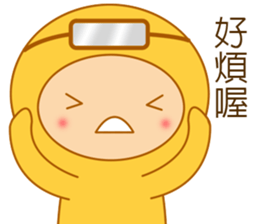 Yellow dress diving people-Pabe 1 sticker #10854396