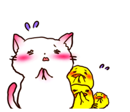 Cute Marshmallow cat sticker #10856234