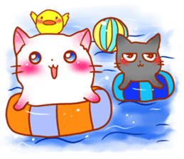 Cute Marshmallow cat sticker #10856244