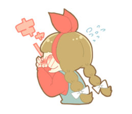 Boy and girl in an overall sticker #10857092