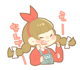 Boy and girl in an overall sticker #10857095