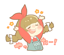 Boy and girl in an overall sticker #10857097