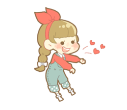 Boy and girl in an overall sticker #10857102