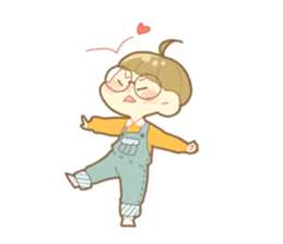 Boy and girl in an overall sticker #10857105