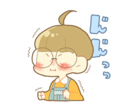 Boy and girl in an overall sticker #10857107