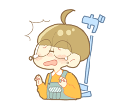 Boy and girl in an overall sticker #10857109