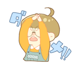 Boy and girl in an overall sticker #10857110