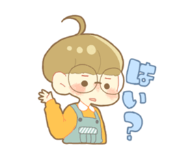 Boy and girl in an overall sticker #10857111