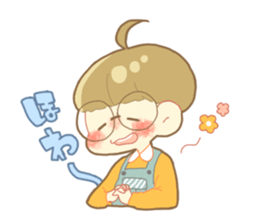 Boy and girl in an overall sticker #10857112