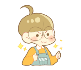 Boy and girl in an overall sticker #10857113