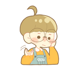 Boy and girl in an overall sticker #10857114