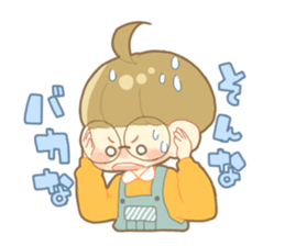 Boy and girl in an overall sticker #10857116