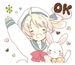 Rabbit ear boy Nicola sticker #10858288