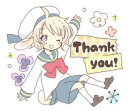 Rabbit ear boy Nicola sticker #10858290