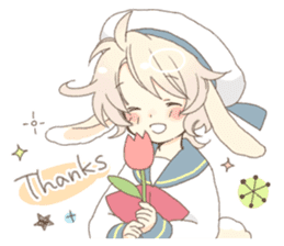 Rabbit ear boy Nicola sticker #10858291