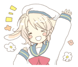 Rabbit ear boy Nicola sticker #10858293