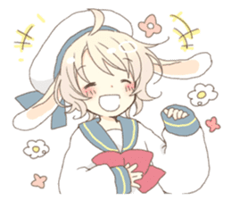 Rabbit ear boy Nicola sticker #10858295