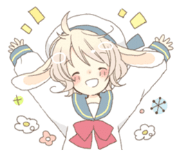 Rabbit ear boy Nicola sticker #10858296