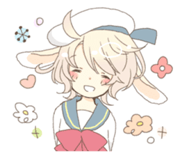 Rabbit ear boy Nicola sticker #10858297