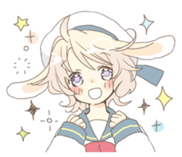 Rabbit ear boy Nicola sticker #10858298