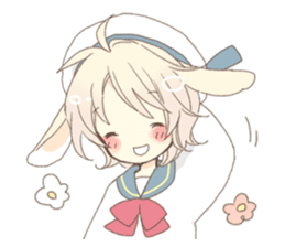 Rabbit ear boy Nicola sticker #10858299