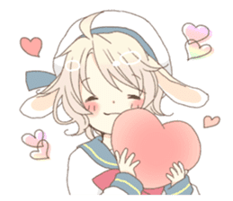 Rabbit ear boy Nicola sticker #10858300