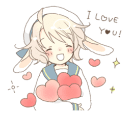 Rabbit ear boy Nicola sticker #10858301
