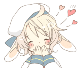 Rabbit ear boy Nicola sticker #10858303